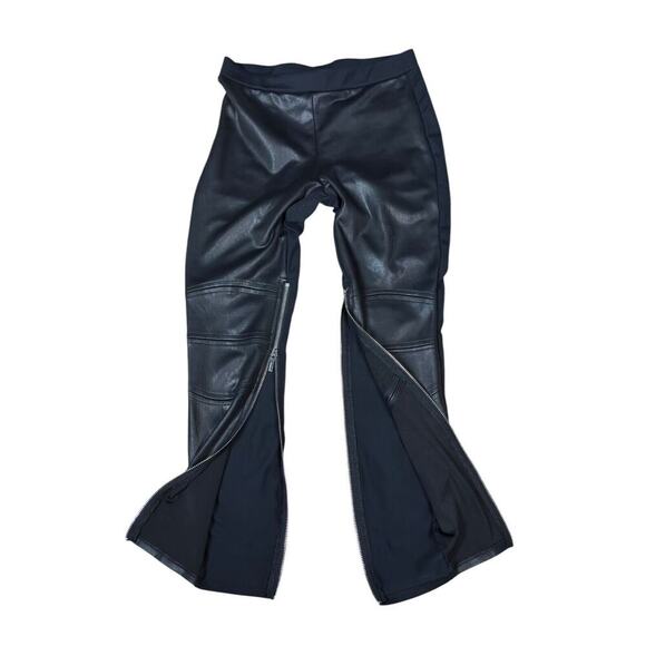 bebe Pants - Bebe Pants Size Small Petitie Black Moto Zip Up Pleather Goth Skinny Jeans Sexy